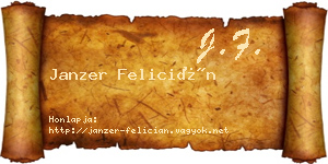 Janzer Felicián névjegykártya